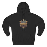 Hoodie — 'God Money Power' Vintage Emblem Fleece Hoodie