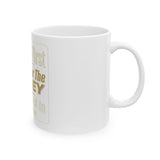 Inspirational Coffee Mug — "Put GOD First, Hustle For The MONEY" Ceramic Motivational Mug