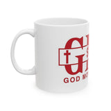 Good Money Power Ceramic Mug - Red Logo Coffee Cup (11oz, 15oz)