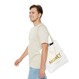 Inspirational Faith Tote Bag — "Put God First, Hustle for the Money" All-Over Print