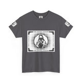 Graphic Tee — “God Money Power” Retro Stencil Jesus Streetwear T‑Shirt