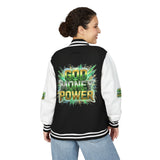 Letterman Jacket — "God Money Power" Varsity Bomber