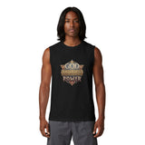God Money Power Muscle Tank — Vintage Crest Graphic Tank Top