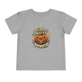 Toddler Tee — "God Money Power" Jack-o'-Lantern Halloween Shirt