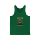 GMP Gold Throne Tank Top — Luxe Mythic Graphic Jersey Tank