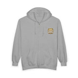 Money Power Zip Hoodie — Gold Emblem Graphic Full‑Zip Hooded Sweatshirt