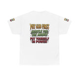 Inspirational Faith Tee — "Put God First, Hustle for the Money, Put Yourself in Power"