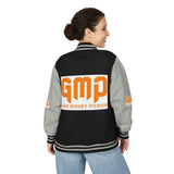 Letterman Jacket — "GMP (God Money Power)" Red & White Varsity Jacket