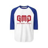 GMP God Money Power Raglan Shirt — 3/4 Sleeve Baseball Tee