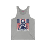 Patriotic Bandana Priest Tank Top — American Flag Graphic “Madonna of Mercy”