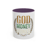 Coffee Mug — "God Money Power" Inspirational Accent Mug (11/15 oz)