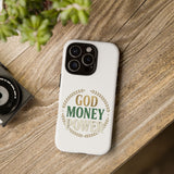 Phone Case — "God Money Power" Inspirational Religious Design