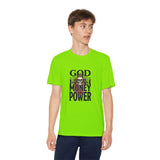 Youth Graphic Tee — "God Money Power" Skull Design