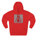 God Money Power Hoodie — Red Religious Icon Graphic Fleece Pullover
