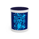 Blue Urban Prayer Coffee Mug — "God, Money, Power" Accent Mug