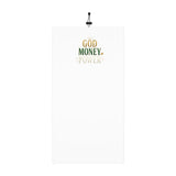 Neck Gaiter — "God Money Power" Winter Face Scarf, Warm Drawstring Snood for Faith & Hustle
