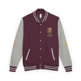 Letterman Jacket — 'GOD MONEY POWER' Red & White Varsity Jacket