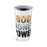 20oz Inspirational Tumbler — 'God Money Power' Motivational Travel Cup