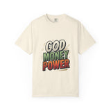 God Money Power Graphic T-Shirt — Bold Retro Faith & Hustle Tee