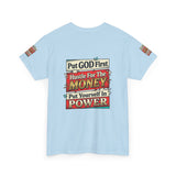 Put GOD First Hustle For The MONEY Tee - Faith & Motivation Graphic T-Shirt