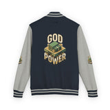 God Power Letterman Jacket — Retro Faith Varsity Coat