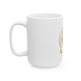 Lion Crest Ceramic Mug — "GMP (God • Money • Power)" Inspirational Coffee Cup
