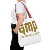 GMP 'God Money Power' Gold Logo Tote Bag - Inspirational Christian Canvas Tote