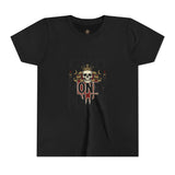 Youth Tee — 'God Money Power' Skull Graphic Shirt