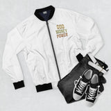 Bomber Jacket – "God Money Power" Graphic Bomber Jacket