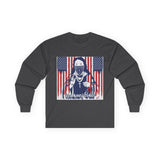 Long Sleeve Tee - Patriotic Bandana Mask Design with 'God, Money & Power' Graphic