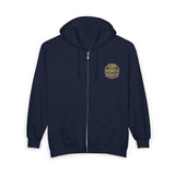 Gold Money Power Zip Hoodie — Graphic Full‑Zip Hooded Sweatshirt