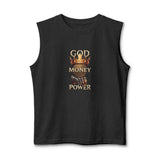 God Money Power Muscle Tank — Bold Faith & Hustle Graphic Tank Top