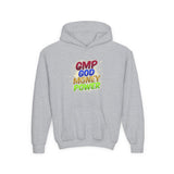 Youth Hoodie — GMP God Money Power Rainbow Graphic