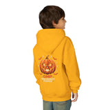 Youth Halloween Pumpkin Hoodie —“ God Money Power” Jack-o'-Lantern Graphic Hooded Sweatshirt