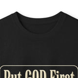 Inspirational Faith Hustle Long Sleeve Tee — “Put GOD First, Hustle For The MONEY, Put Yourself In POWER”