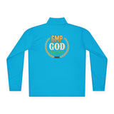 Quarter-Zip Pullover — "GMP God Money Power" Crest Embroidered Pullover