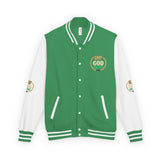 Letterman Jacket — 'GOD Money Power (GMP)' Red & White Varsity Jacket