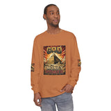 Long Sleeve T‑Shirt — "God Money Power" Pyramid Graphic