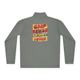 Quarter-Zip Pullover — Bold Retro "GMP: God Money Power" Graphic