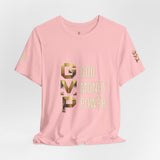 GVP 'God Money Power' Graphic Tee – Gold Lettering Christian Streetwear