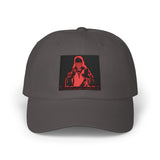 Dad Cap — Retro Red Neon Skull Embroidery