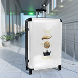 Suitcase — 'God Money Power' Graphic Carry-On Luggage
