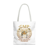 GMP Tiger Tote Bag — "God Money Power" Inspirational Canvas Tote
