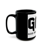 GMP Black Ceramic Mug — 'God Money Power' Bold Logo (11oz & 15oz)