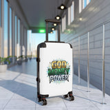God Money Power Carry-On Suitcase — Bold Graphic Travel Luggage
