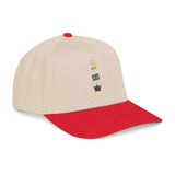 Mid Profile Baseball Cap — Minimalist Crown, Book & Sun Embroidery Cap