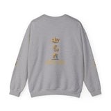 Crewneck Sweatshirt — "God Money Power" Crown & Coin Graphic