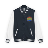 Letterman Jacket — "God Money Power" Retro Graphic Varsity Jacket