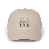 God Money Power Dad Cap — Embroidered Fist Hat