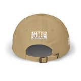 GMP 'Good Money Power' White Dad Cap — Distressed Gold Logo Baseball Hat